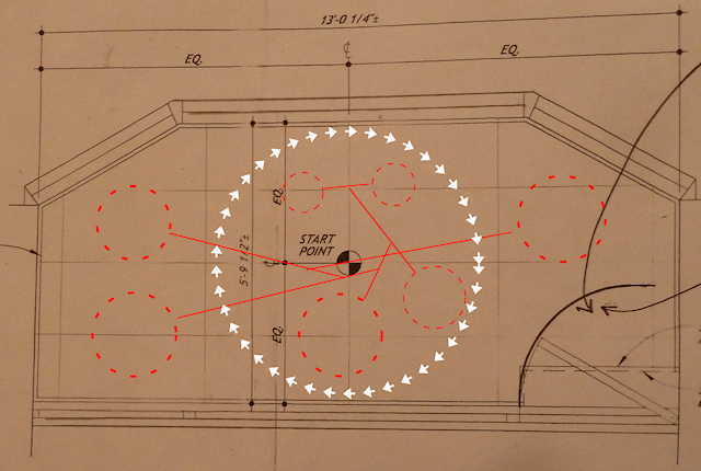 Image of the layout of a large custom hanging mobile