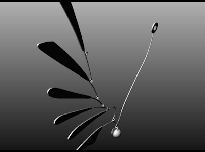 Render of 3D Printing Ceiling Mobile Modern Kinetic Sculpture For Sale Marco Mahler 24