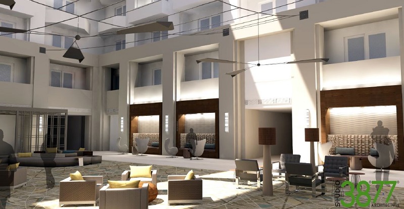 Render of Large Mobiles in Atrium or Lobby