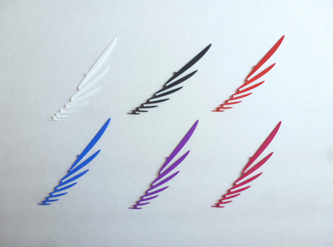 Photo of Colors Available For 3D Printed Mobile 1 - white black red blue purple pink