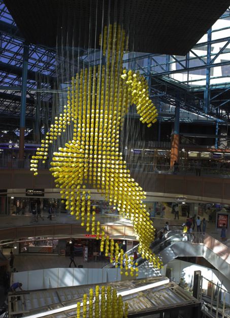 Image of custom hanging sculpture 3000 balls Ratcliffe Fowler Design