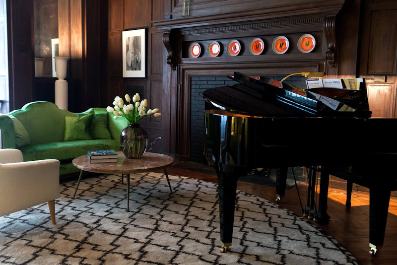 Photo of Custom Made Bright Green Velvet Sofa