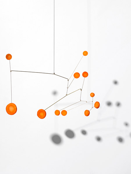 Image of Hanging Mobile made with carrots by Carl Kleiner in an homage to Alexander Calder