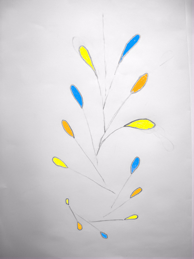 drawing of custom modern art mobile design - interior or exterior