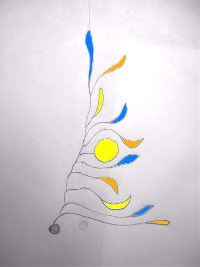 design for a large custom hanging mobile - 1960s design