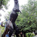 Dinosaur - Sculpture made from recycled metal by Tom Samui