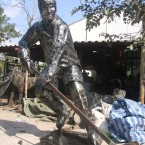 Hockey Player - Sculpture made from recycled metal by Tom Samui