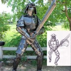 Samurai - Sculpture made from recycled metal by Tom Samui